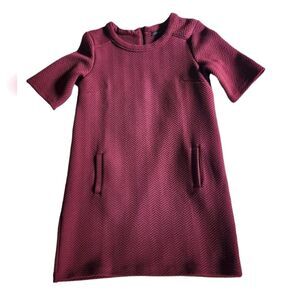 Halogen Dress‎ Mod Sweater Sweatshirt Short Chevron Embroidered Quilted Purple M